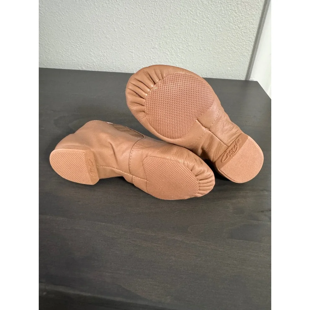 Capezio E-Series Jazz Shoes Tan Leather Slip On Dance Shoes‎ EJ2 Kids 12M